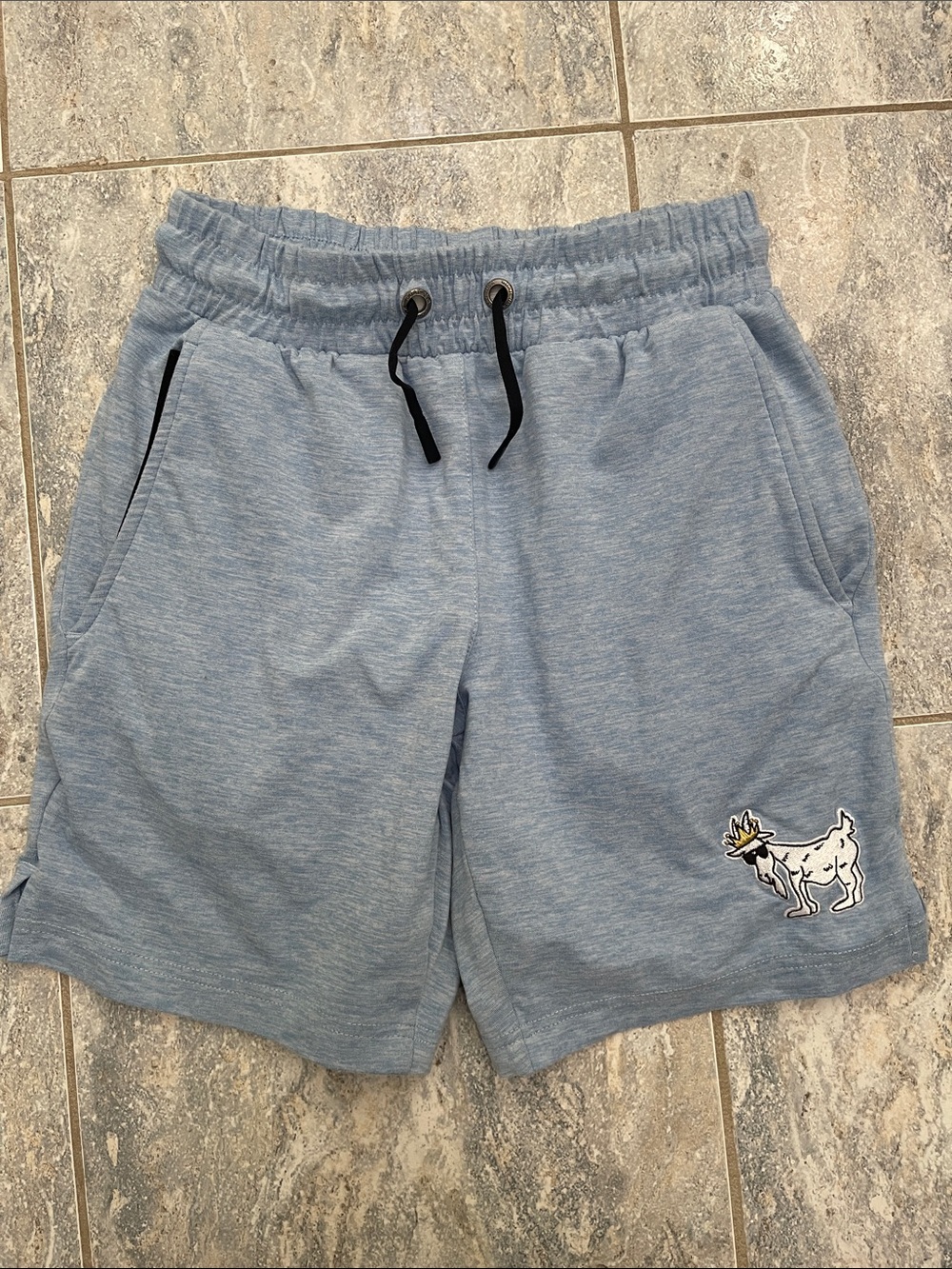 Goat USA Youth Medium Light Blue Drawstring Shorts